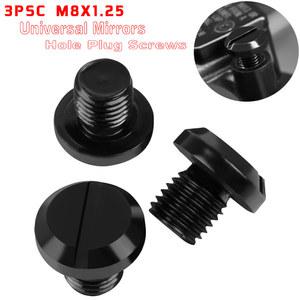 오토바이 바이크 백미러 범용 CNC 구멍 플러그 나사 커버 볼트 가와사키 Z400 Z650 Z750 Z800 Z900 Z1000 SX용 M8 25 3개