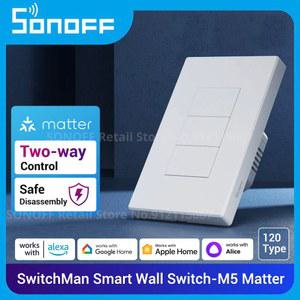 SONOFF M5 Matter 120 유형 SwitchMan 스마트 벽 스위치 eWeLink Alexa 구글 Apple 홈이 포함된 홈용 원격 양방향 제어