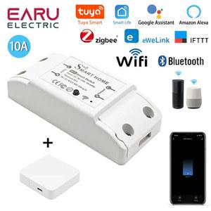 WiFi Zigbee 10A 스마트 스위치 차단기 모듈 무선 원격 Alexa 구글 홈 Tuya eWeLink APP 음성 제어
