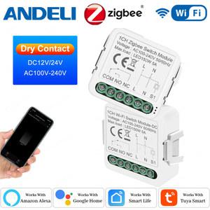 스마트 건식 접촉 WiFi 지그비 스위치 모듈 홈 DIY 차단기 릴레이 DC 12/24V AC 100 240V Alexa 구글 홈과 호환 가능