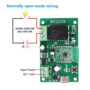 eWelink 스마트 릴레이 모듈 DC 7 32V 5V 1 채널 조그 인칭 자동 잠금 WIFI 무선 홈 스위치 APP 원격 제어