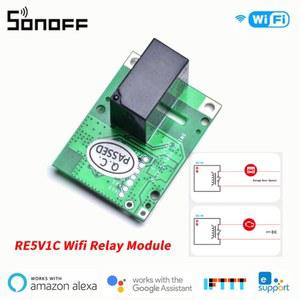 SONOFF RE5V1C 릴레이 모듈 5V Wifi DIY 스위치 스마트 홈 무선 인칭 자동 잠금 모드 Alexa 구글 홈으로 작동