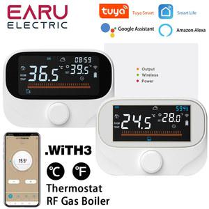 Tuya WiFi 스마트 홈 무선 온도 조절기 RF 배터리 가스 보일러 물 난방 디지털 컨트롤러 Alexa 구글
