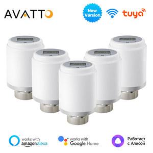 AVATTO Tuya WiFi 스마트 온도 조절기 TRV 조절 라디에이터 밸브 액추에이터 컨트롤러 작동 Alexa 구글 Home Alice