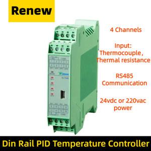 Ai 7048 Pid 온도 컨트롤러 기기 4 채널 Pt100 열전대 획득 모듈 Rs485 Din 레일