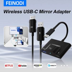 영상선 무선 USB C타입 HDMI 송신기 수신기 어댑터 디스플레이 익스텐더 스트리밍 비디오 오디오 TV 프로젝터로