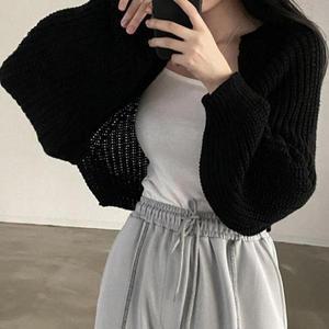 [셀러허브]여성 가벼운캐주얼 데일리 아우터 모던 루즈핏 크롭 볼레로 (S31587145)
