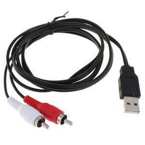 영상선 듀얼 RCA 수 USB 복합 어댑터 오디오 비디오 데이터 익스텐션 케이블 코드 1PC