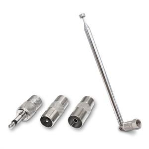 ABSQ-1set 텔레스코픽 FM 라디오 안테나 로드 MAV 스테레오 리시버 F 타입 수 플러그 7 섹션 3.5mm 어댑터