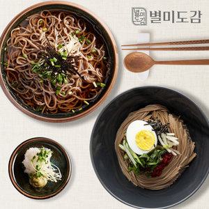 [별미도감] 반반메밀국수 5인분세트 소바3인+막국수2인 (면1kg+메밀소스3개+비빔장2개)