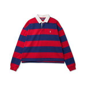매장정품 폴로 랄프 로렌 POLO RALPH LAUREN W 스트라이프 크롭 저지 럭비 셔츠-레드 WMPOKNIN1J20030-600