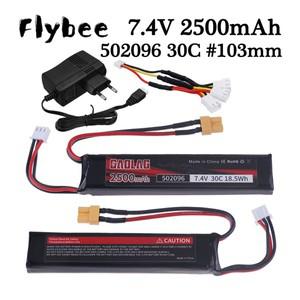(XT30 플러그) 물총 배터리 7.4v 2500mAh Lipo 충전기 2S AKKU 미니 Airsoft BB 공기 장난감 부품