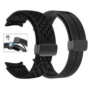 삼성 갤럭시 시계 4 5 프로 6 7 7LTE 44mm 40mm Watch4/6 클래식 실리콘 밴드 간격 없음 팔찌 Correas에 대한 20mm 마그네틱 스트랩