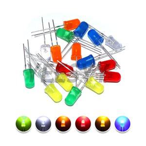 LED 흰색 세트 노란색 3V 다이오드 램프 5MM 발광 주황색 파란색 빨간색 DIY 키트 확산 전구 모듬 표시기 녹색