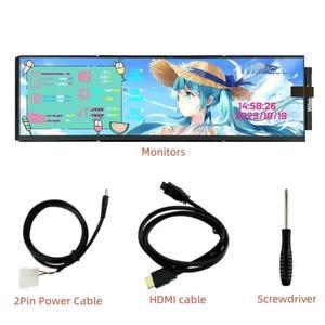 Wisecoco 휴대용 LCD CPU 온도 디스플레이, DIY Y60 케이스 PC 보조 모니터 수족관, 최신 12.6 인치, 1920*