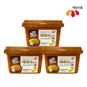 [매일식품] 전통메주와 청국장이 들어간 맛있는 재래식 된장 500g x 3개