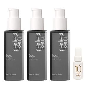 미쟝센 퍼펙트 세럼 워터리, 80ml, 3개 + + 살롱10 노워시 극손상 앰플 트리트먼트, 30ml, 1개