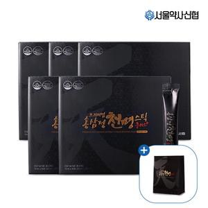 (150포) 프리미엄 홍삼정 천명 플러스 스틱 30포 5세트 +쇼핑백 5장