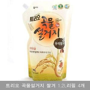 [기타]현미 트리오 주방세제 곡물설거지 4개 1.2L리필