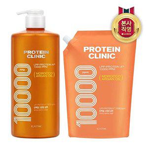 [엘라스틴][비밀] 엘라스틴 프로틴클리닉 10000 고영양 단백질 샴푸 1000ml+리필 900ml