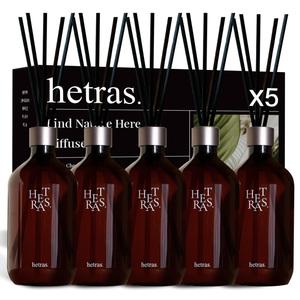 헤트라스 프리미엄 대용량 디퓨저 500mlx5개 선물세트 실내방향제 블랙체리 플라워샵 그레이프 북스토어 허