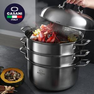 까사니 쿠치나 IH 3단 스티머 32cm 인덕션 올스텐 찜솥 찜냄비 곰솥 다용도냄비
