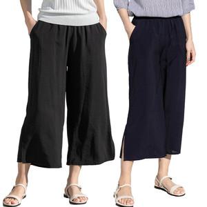 우일 여성 여름 아이스 인견 쿨 8부 와이드 통바지 팬츠