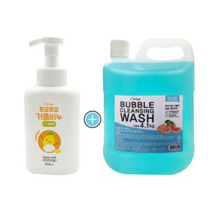 오릭스 거품비누 4.1Kg + 오릭스 몽글몽글 거품 핸드워시 500ml 대용량 비누 손세정제 핸드워시 리필