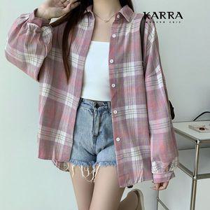 [하프클럽/카라]KARRA (77까지)와이드스프링체크셔츠_A4S0071