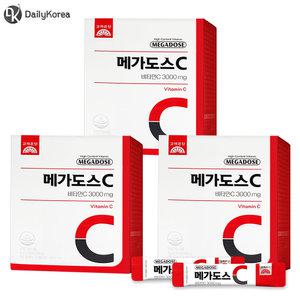 고려은단 메가도스C 비타민C 3000 60포 3개 6개월분 고함량 영국산 분말 D