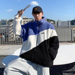 [OFM7N200]남성 사선 반목 퍼 집업 점퍼 양털 후리스