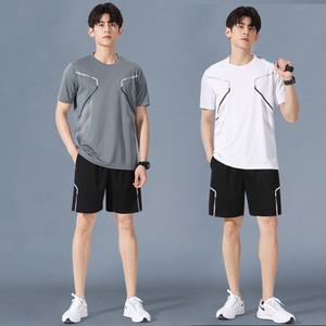 홈웨어 중년런닝복 쿨냉 트레이닝바지 상하셋업 반바지세트 남성스포츠반팔