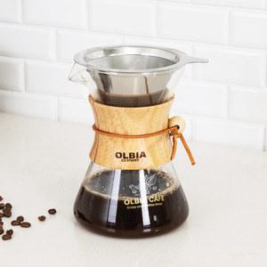 우드핸들 내열유리 핸드드립 커피서버 스텐드리퍼 800ml 유리저그 물병 드리퍼 다용도