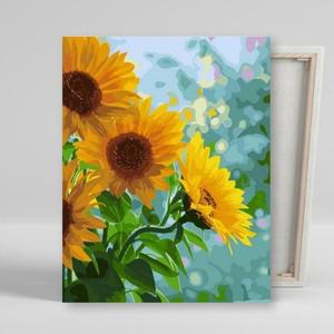 아이러브페인팅 DIY캔버스형 그림그리기 40x50cm 비오는날의 해바라기