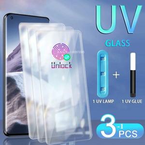 UV 액체 풀 글루 스크린 보호대 삼성 호환 S22 S23 S24 S21 S20 노트 9 10 20 S10 S8 S9 플러스 강화 유리