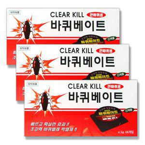 클리어킬 바퀴베이트 큰바퀴용 6개입x3개 바퀴벌레약 해충약 좀벌레