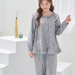 [마누아] 홈웨어 잠옷 면100  60수 고밀도 9부 여성파자마 세트 5340_P356260346
