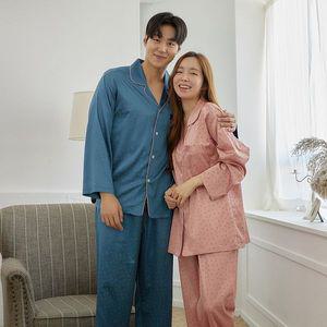 [바풀] CA3S15915 커플잠옷 실크 홈웨어 여성 남성 파자마 상하세트_P350972966