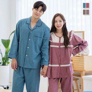[바풀]CA S108 15 커플잠옷 순면 기모 홈웨어 여성 남성 파자마 상하세트_P314851418