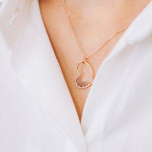 [키스텔라][14K] 꼬냑다이아 AA등급 하트 목걸이 기념일 목걸이선물