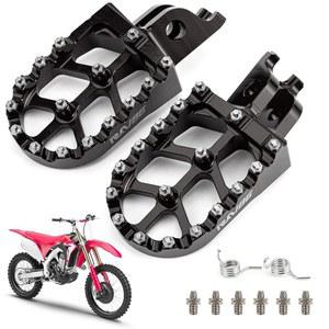 스프링이 달린 RKV86 풋 페그, 알루미늄 더트 바이크 CNC 유니버설 페달 받침대 CR125 /250 02-07 CRF150R 07-22 CRF250R 04-23 CRF250X 04-17 CRF450R 02-23 CRF450RX 17-22
