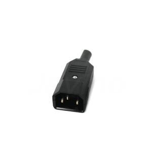IEC 직선 케이블 플매트 카펫 러그 커넥터  블랙 암수 재배선 전원 3 핀 AC 소켓  C13  10A  250V