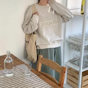 여성 선데이 데일리 U넥 크로쉐 롱슬리브 맨투맨