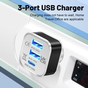 2.0 2USB + C타입 충전기 확장기  분배기  허브 어댑터  다용도 커넥터  아이폰 호환호환 14 프로  삼성호