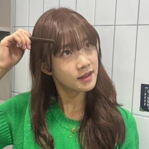 밝은갈색 부분가발 앞머리가발 시스루뱅 앞머리 (3i2SG)