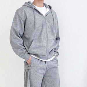 [엄지척]남성 커플 오버핏 투웨이 기모 후드 집업-양털