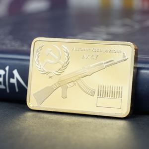 소련 AK4 기념품 창조적 인 작은 선물 Kalashnikov 메달 금도금 장식 장난감