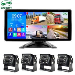 화물차 블랙 박스 트럭 버스 RV에 AHD 1080P 나이트 비전 방수 카메라와 GreenYi 10 36 인치 4CH 터치 스크린 자동차 MP4 DVR 레코더 모니터
