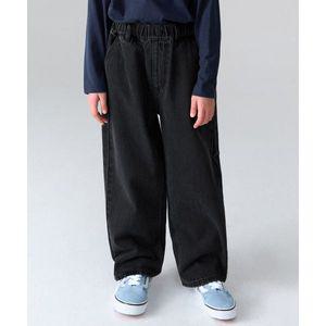 매장정품 무신사 스탠다드 MUSINSA STANDARD KIDS 루즈 와이드 밴딩 데님 팬츠 워시드 블랙 MKENP101-WC 12