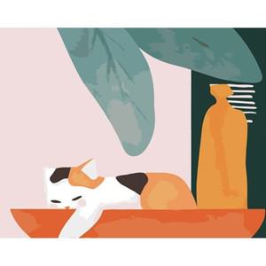 널브러진 고양이 A-224 쉬운 40x50 명화 유화그리기 DIY